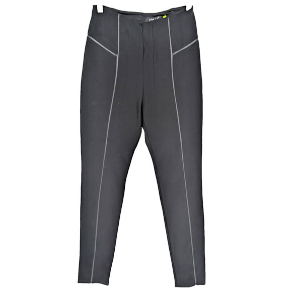 Lysse Black Ponte Faux Leather Seamed Slimming High Waisted Legging Medium - Picture 1 of 8
